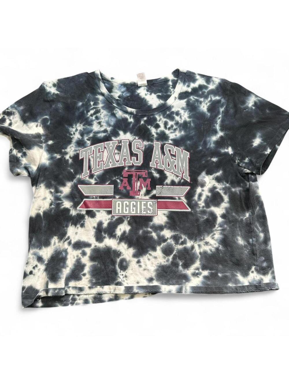 TEXAS A&M AGGIES Tie-Dye Cropped Tee | Size L